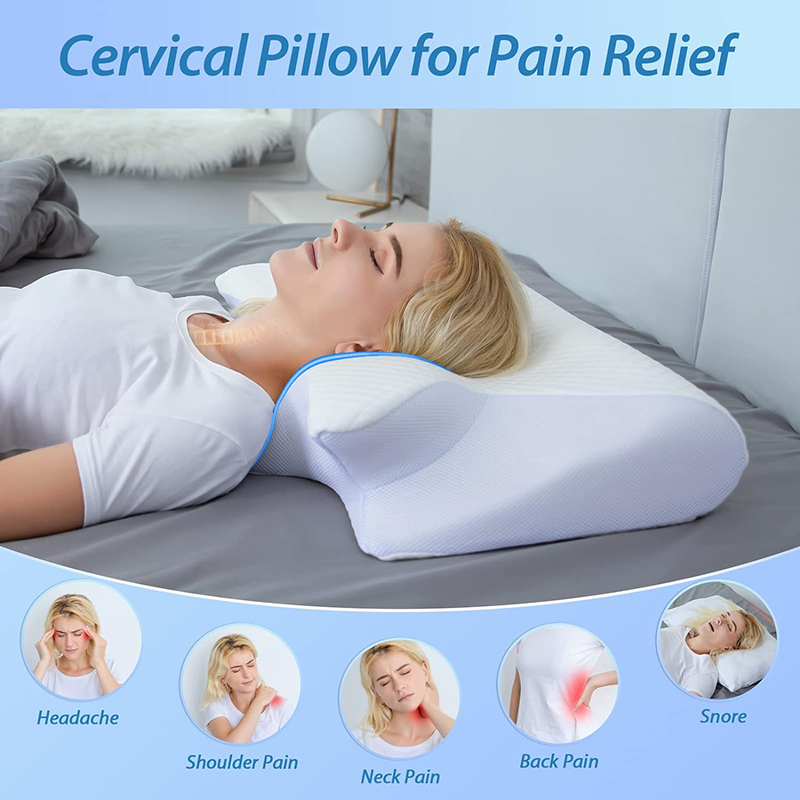 Memory Foam Orthopedic Pillow Neck Pain - Neues Memory-Schaum Nackenkissen 2-in-1 Ergonomisches Kontur-Orthopädisches