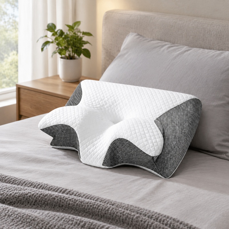 Memory Foam Orthopedic Pillow Neck Pain - Atmungsaktives Orthopädisches Nackenkissen aus Memory-Schaum mit