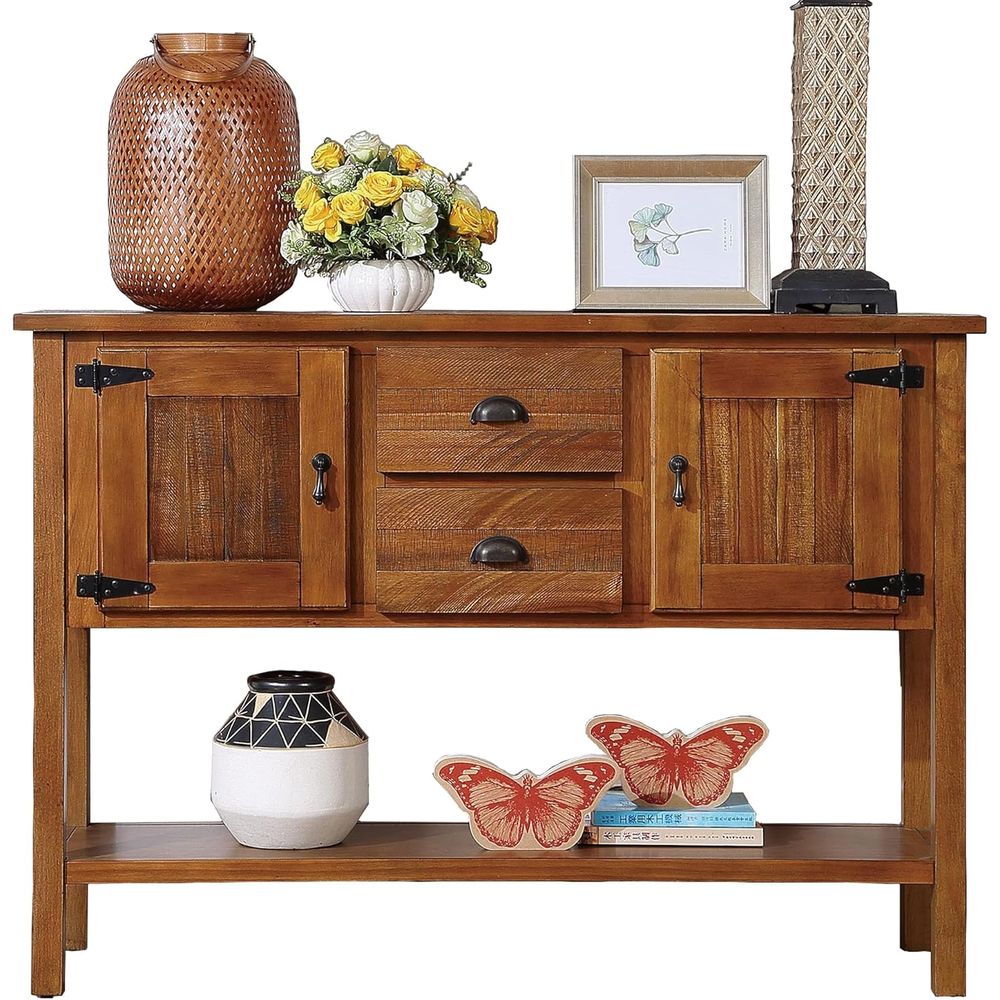 Storage & Organization - Massivholz-Esstisch mit Schubladen, Landhausstil-Eingangsbereich-Tisch | 46,5