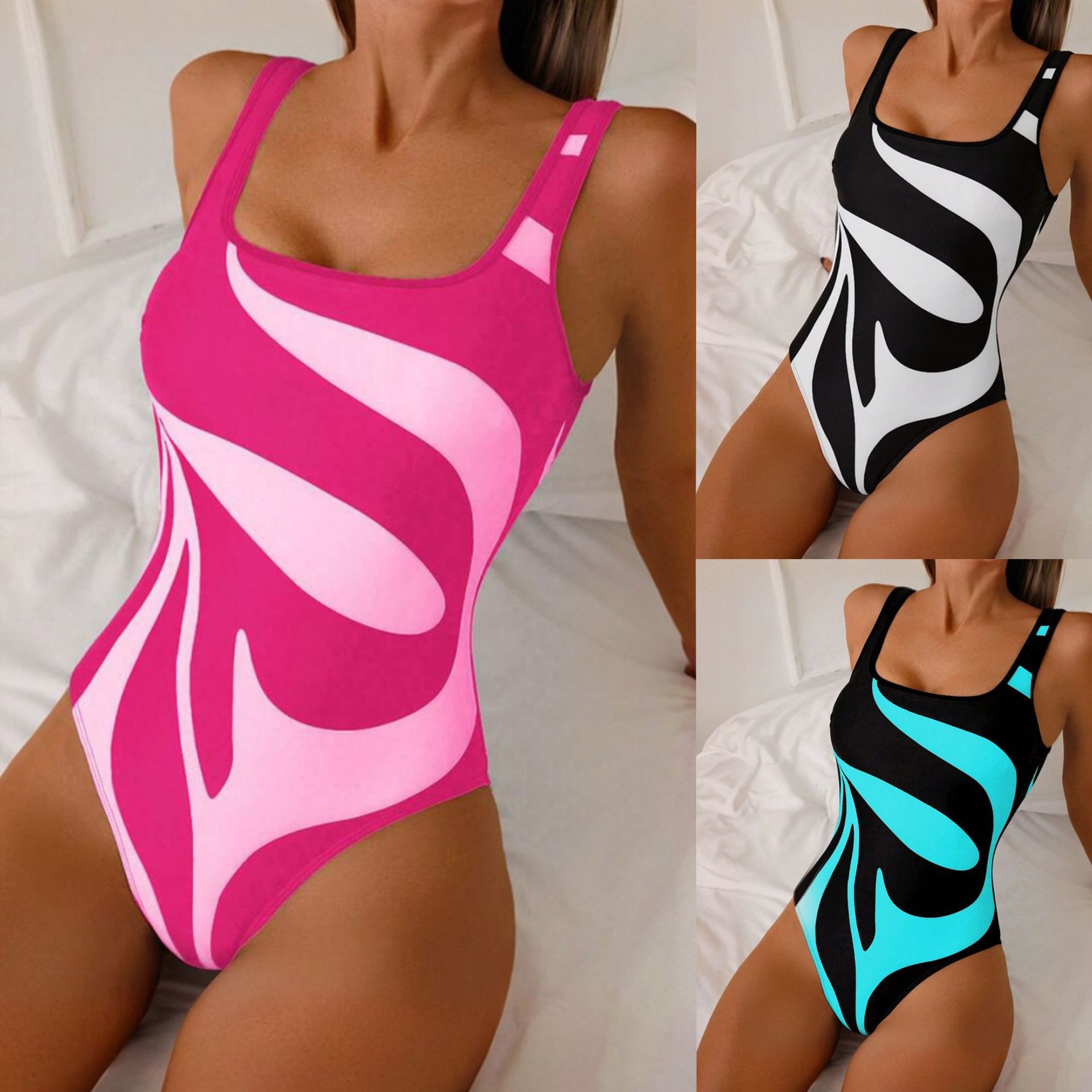 Bath - Damen-Tankini mit abstraktem Aufdruck, Bikini, Badeanzug