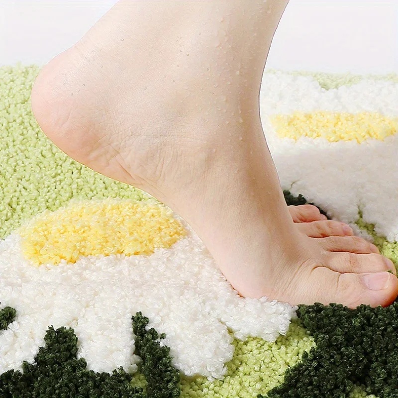 Quick Dry Diatomite Bath Mat - VIKAMA Rutschfeste Blumen-Badematte Schnell Trocknend Saugfähig