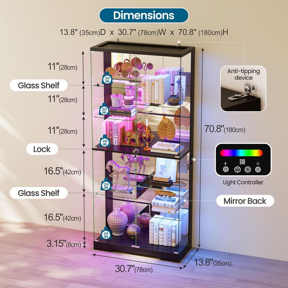 10-stufige Glas-Vitrine mit RG – Lighting Bewertung und Preis