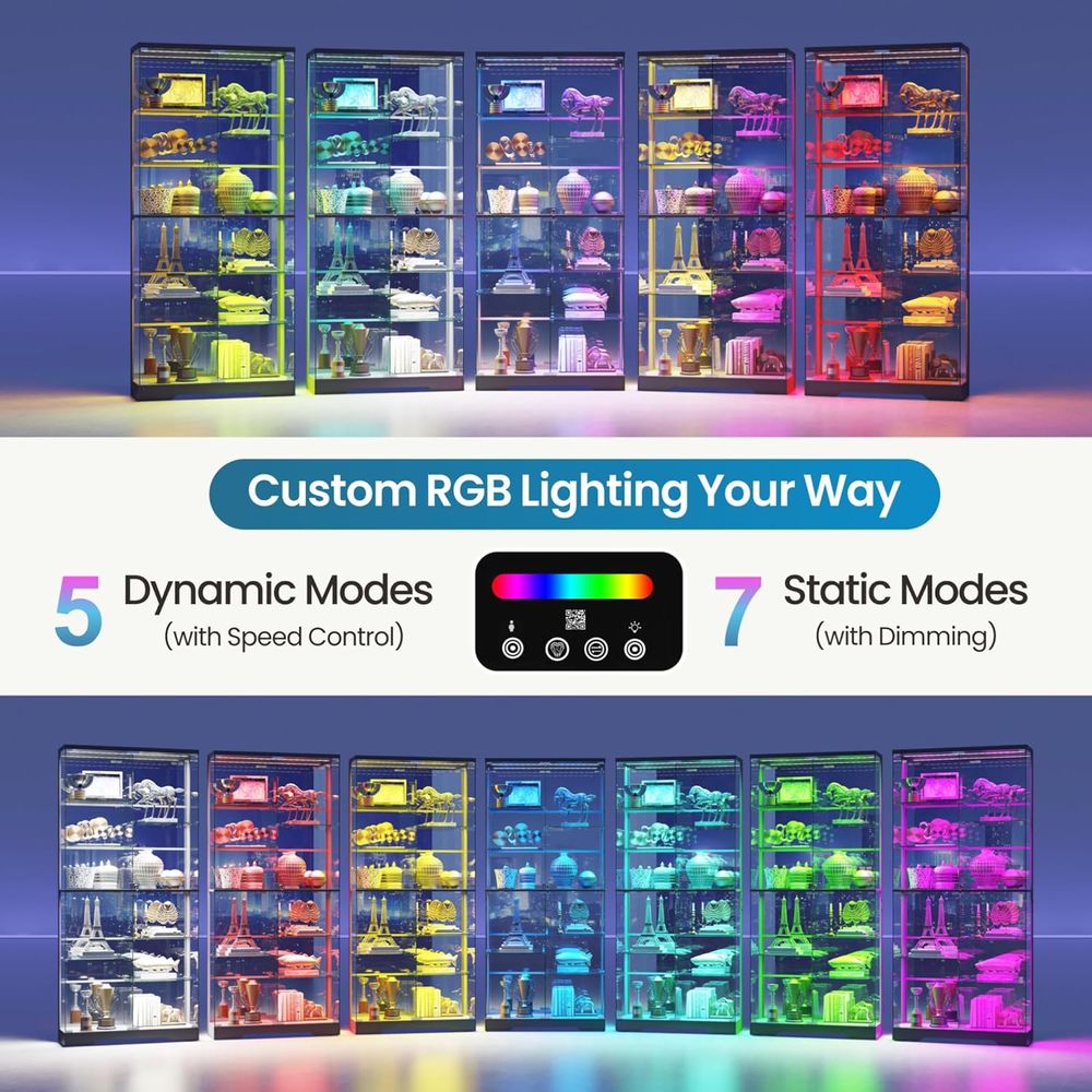 10-stufige Glas-Vitrine mit RG – Lighting Bewertung und Preis