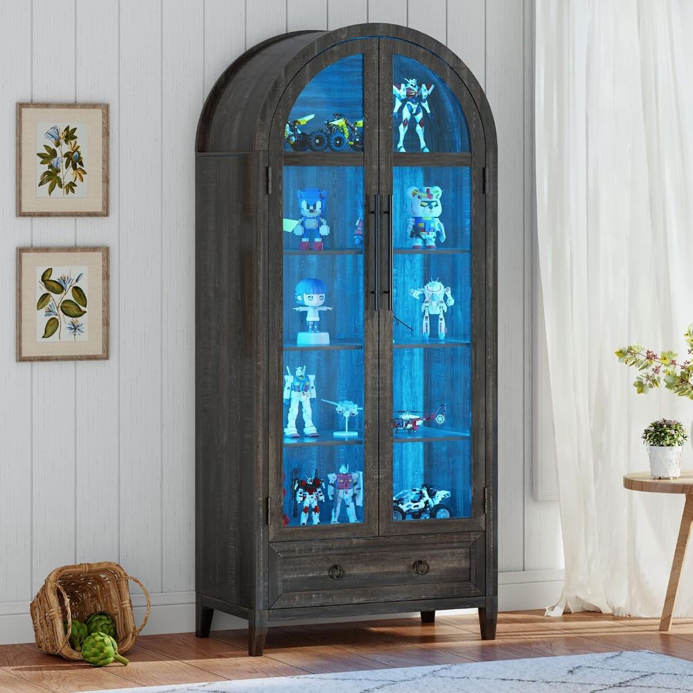 73-Zoll Vitrine mit gewölbtem  – Lighting Bewertung und Preis