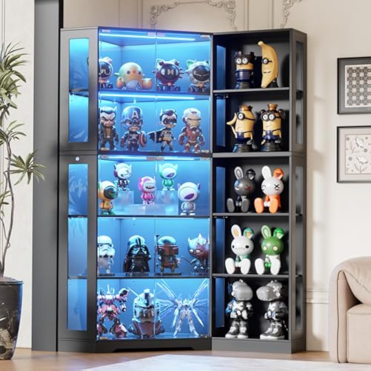 Vitrine mit Türen aus gehärtet – Lighting Bewertung und Preis