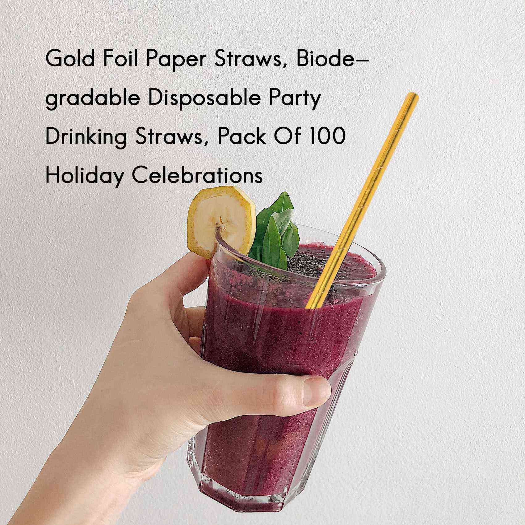 Goldfolien-Papierstrohhalme fü – Kitchen Bewertung und Preis